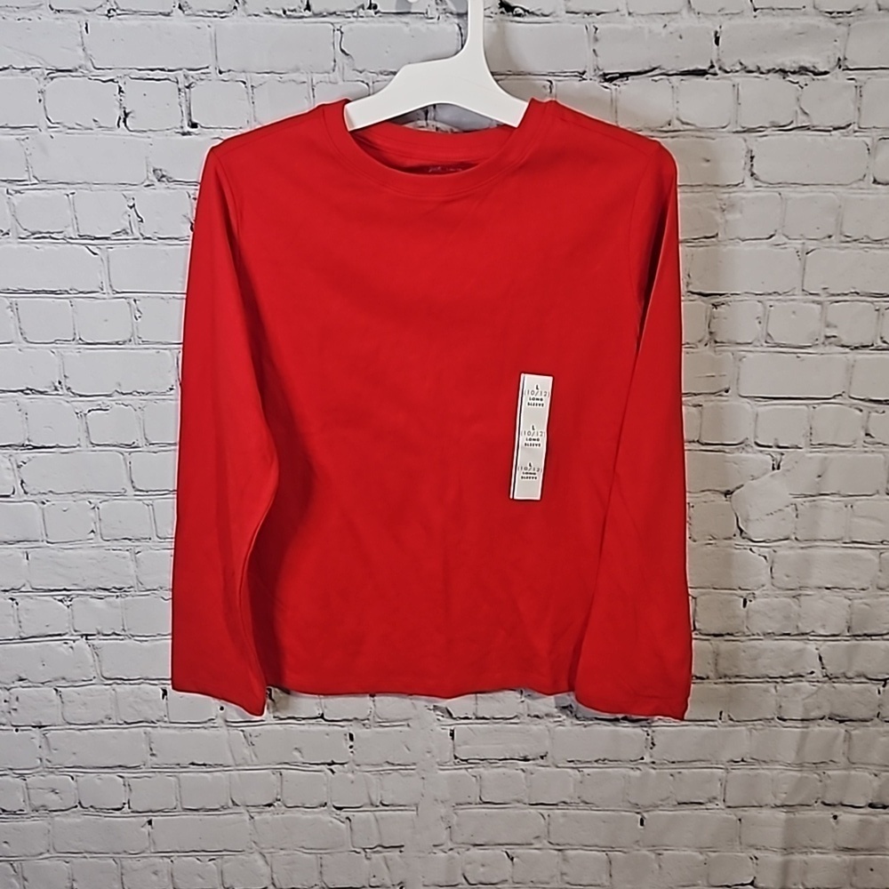Plain red long sleeve tee